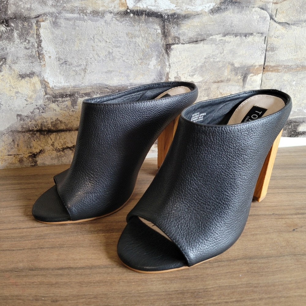 Torrid black leather mules 2/$40